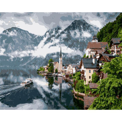 Fantasy Village Landscape - Van-Go Mal-etter-nummer Kit | Skanto