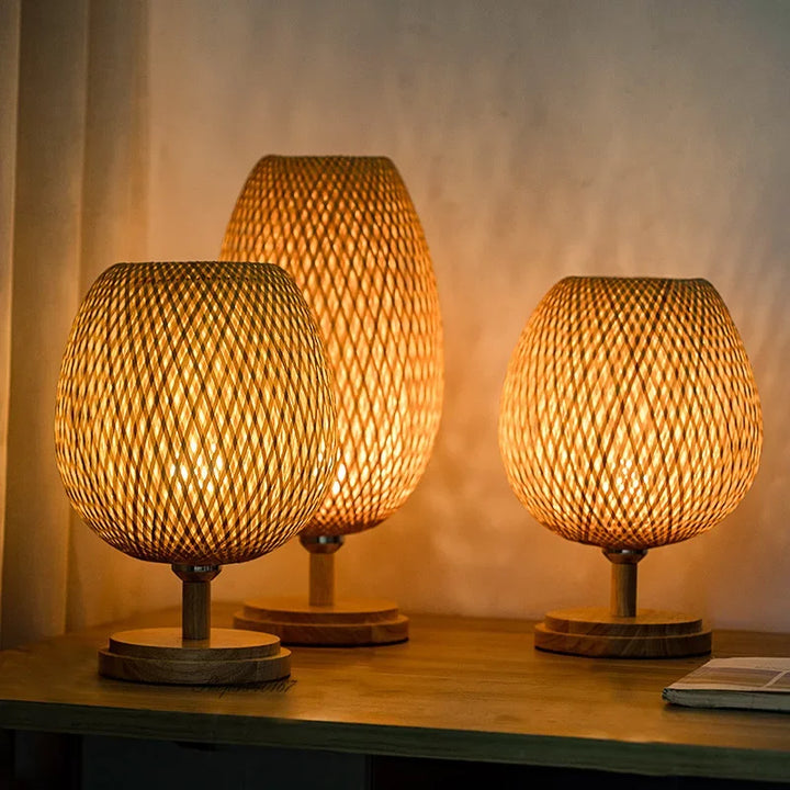 Skanto | Vintage Bambus Bordlampe - TimberGlow