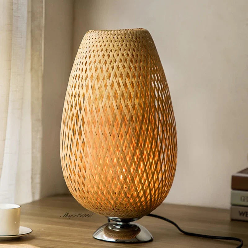 Skanto | Vintage Bambus Bordlampe - TimberGlow