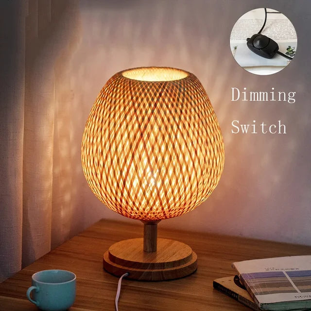 Skanto | Vintage Bambus Bordlampe - TimberGlow