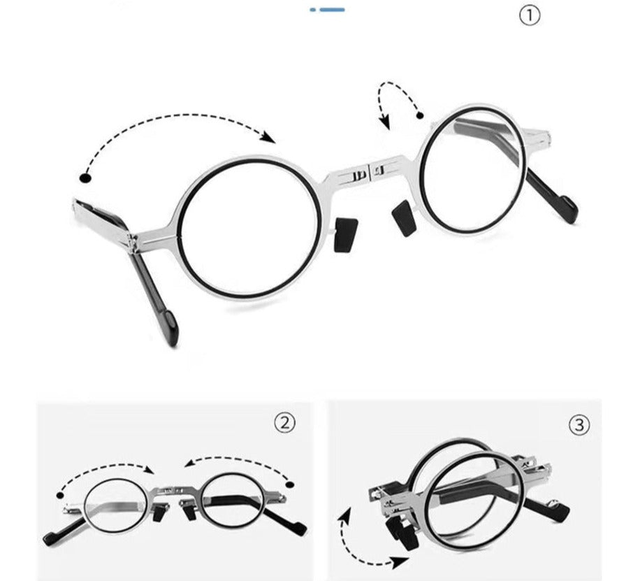 VisionFold Kompakte Faltbrille – Ultraleichte, robust Lesebrille mit flexiblen, kratzfesten Gläsern