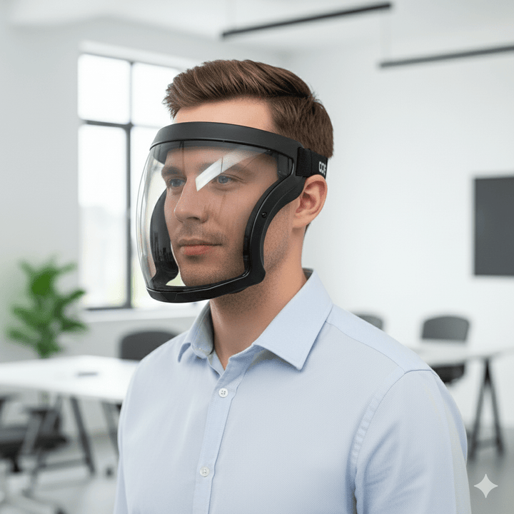 Skanto | VISIONSAFE – Heldekkende justerbart ansiktsskjold med anti-dugg og PM2.5-filter