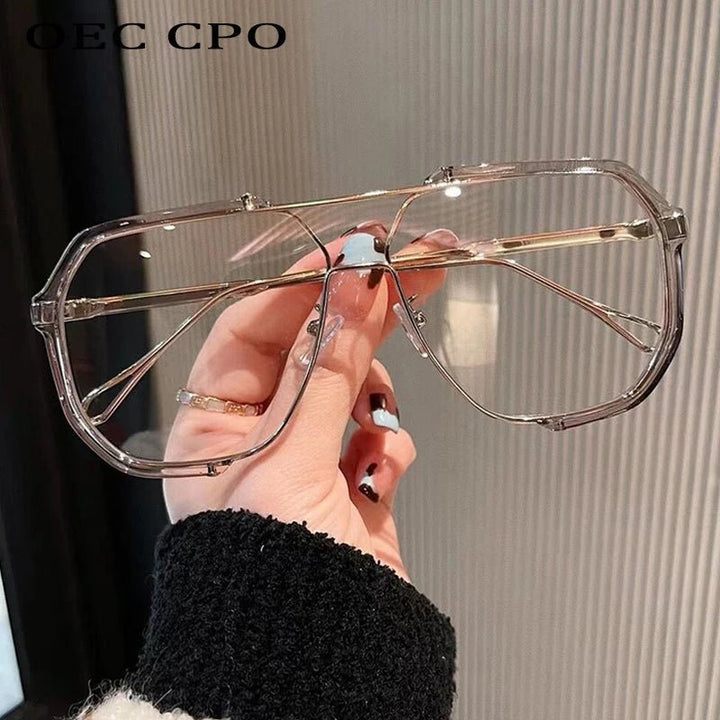 VOGUEVIEW SHADES – Übergroße quadratische Sonnenbrille med UV400- og photochromen Gläsern