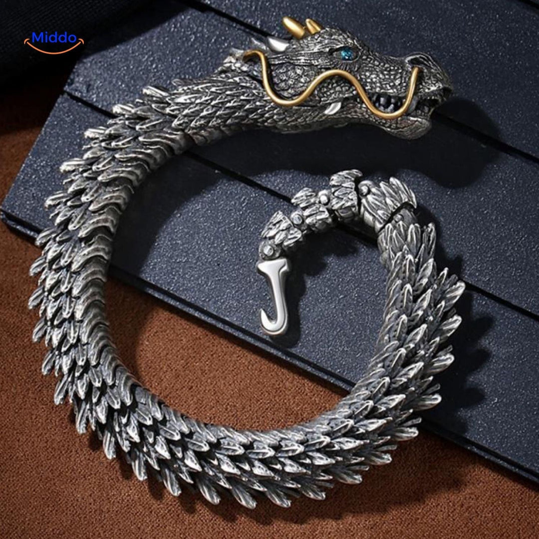 Skanto | DracoShield Retro Armbånd | Stilfullt Tilbehør for Selvsikre Menn