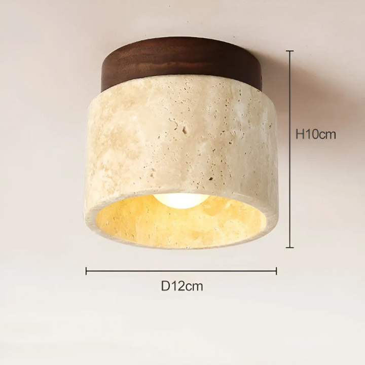 Skanto | Wabi Sabi Gul Marmor Japansk Taklampe - TranquilStone