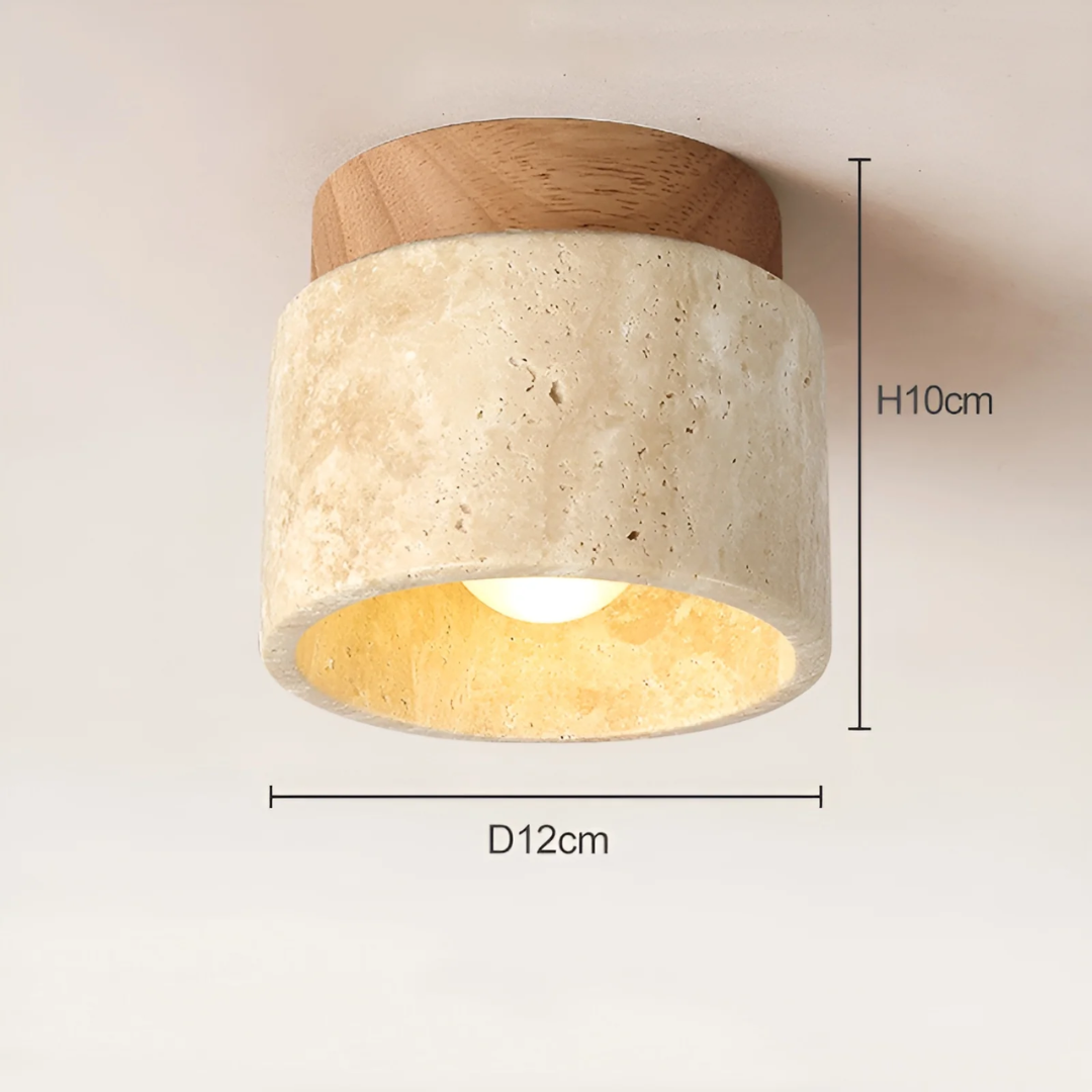 Skanto | Wabi Sabi Gul Marmor Japansk Taklampe - TranquilStone