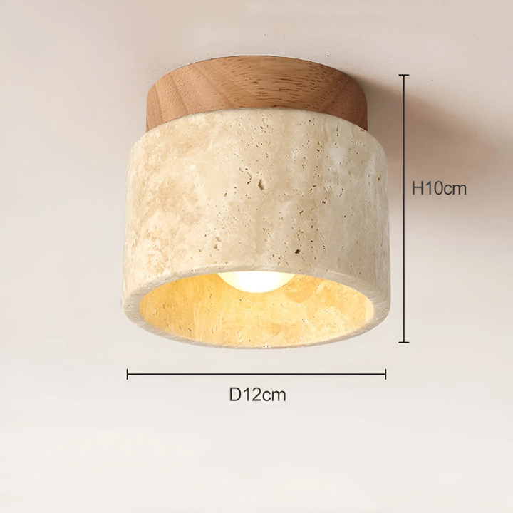 Skanto | Wabi Sabi Gul Marmor Japansk Taklampe - TranquilStone