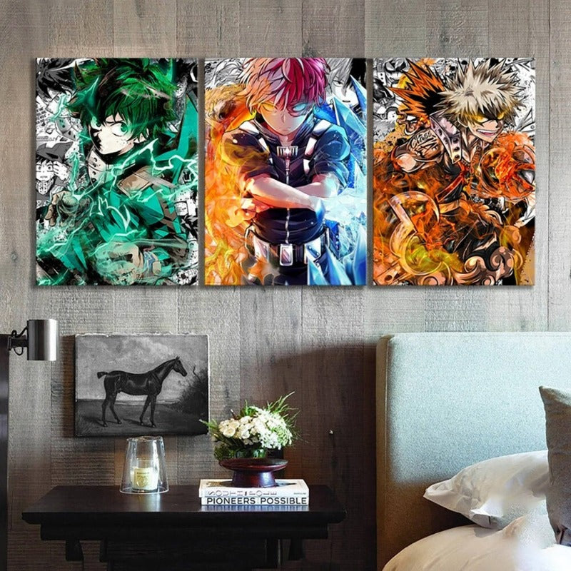 Skanto | My Hero Academia Anime - 3 Deler Lærred Veggkunst Moduler Bilder Plakater