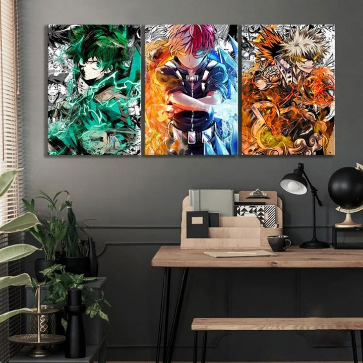 Skanto | My Hero Academia Anime - 3 Deler Lærred Veggkunst Moduler Bilder Plakater