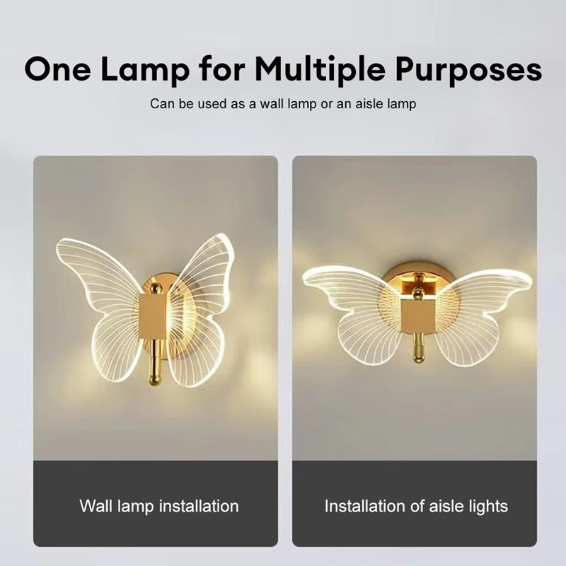 Skanto | Sommerfuglformet LED-vegglampe med tre lysmoduser