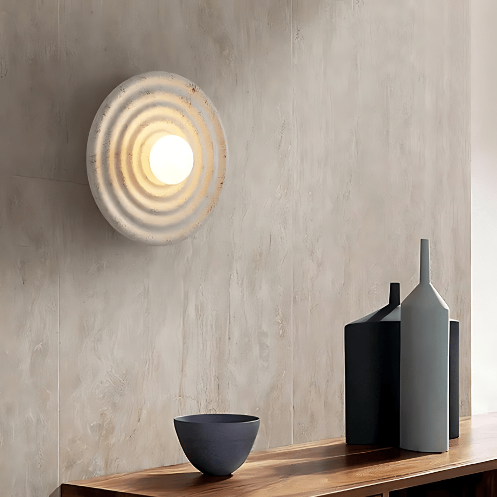 Skanto | Wabi-Sabi Japandi Vegglampe med mykt atmosfærisk lys