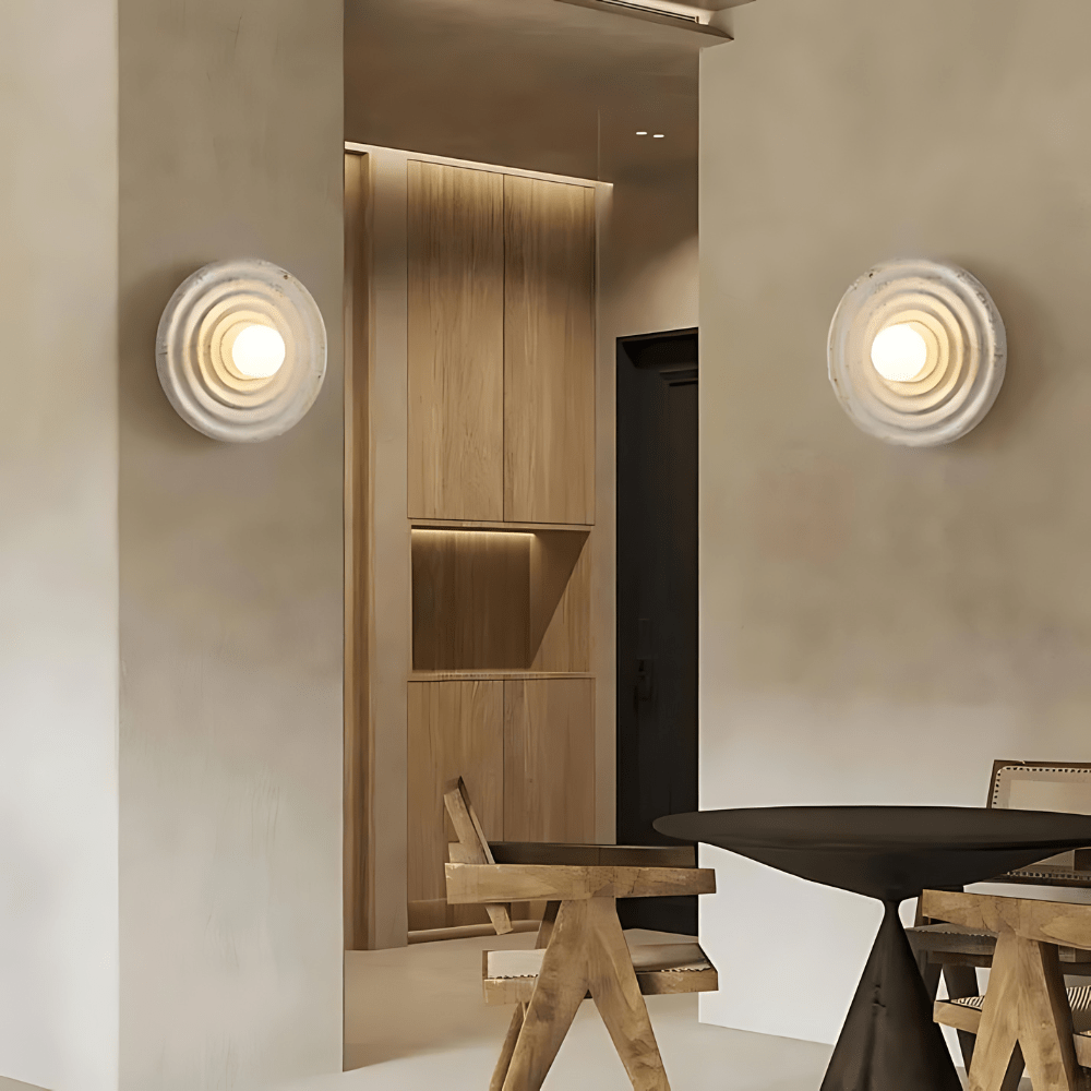 Skanto | Wabi-Sabi Japandi Vegglampe med mykt atmosfærisk lys