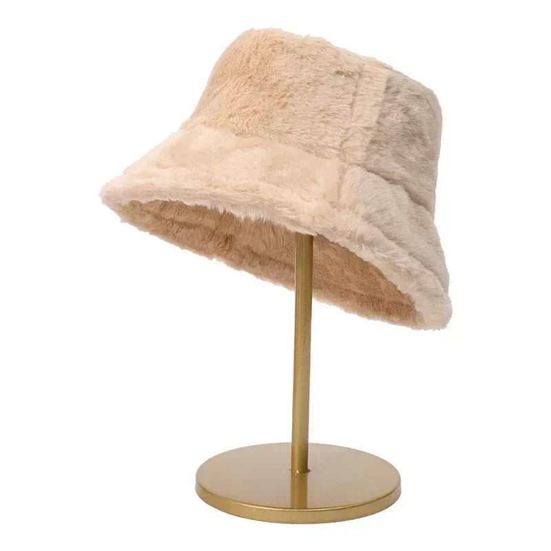 Herbst-Bucket-Hat für Damen aus Kunstkaninchenfell – Lorna