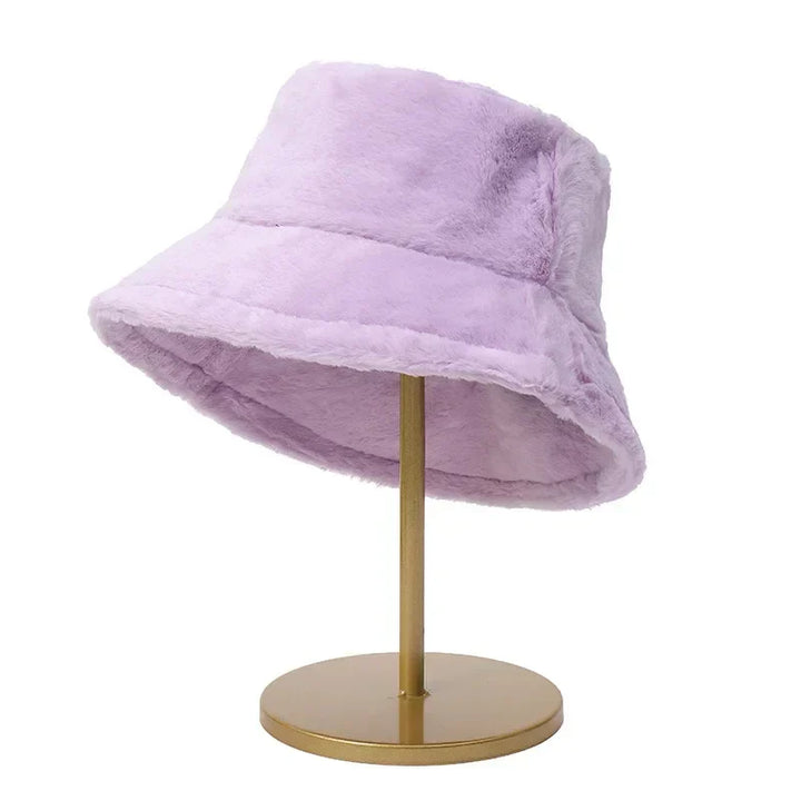 Herbst-Bucket-Hat für Damen aus Kunstkaninchenfell – Lorna