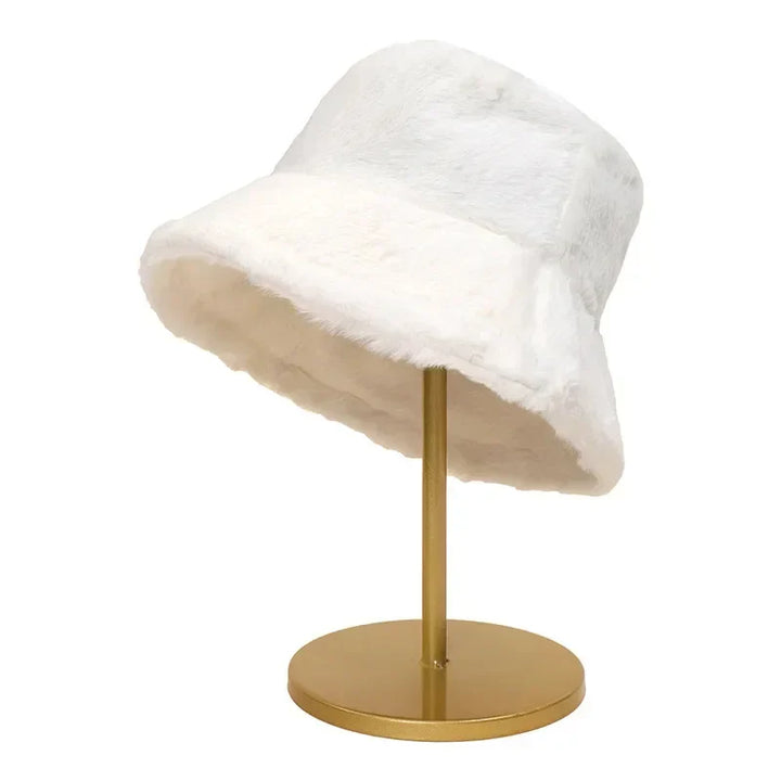 Herbst-Bucket-Hat für Damen aus Kunstkaninchenfell – Lorna