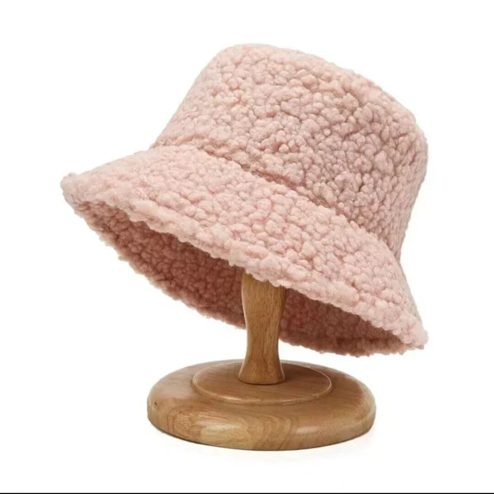 Livia Damen-Teddy-Bøtte-Hatt aus varmere Lammwolle