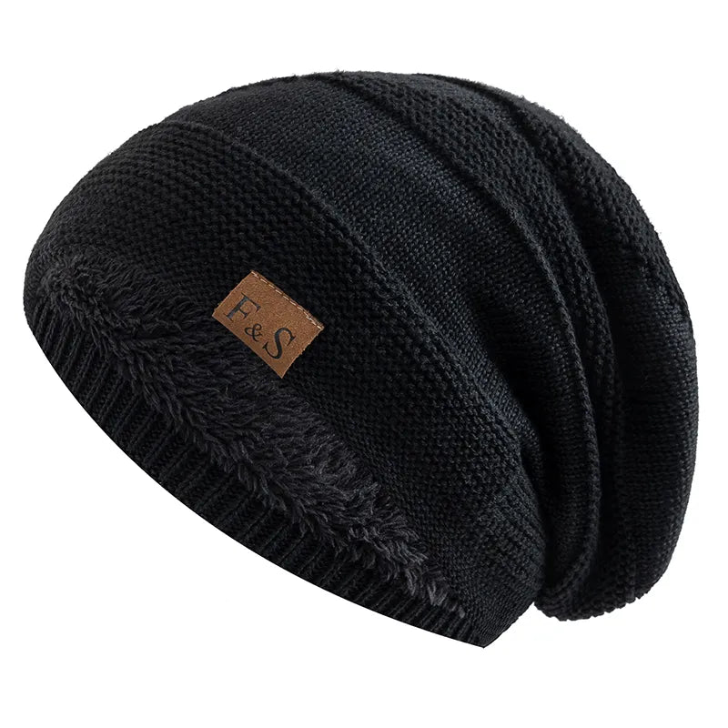 Skanto | Luna Varm Vinter Beanie – Myk Strikket med Fleece Fôr