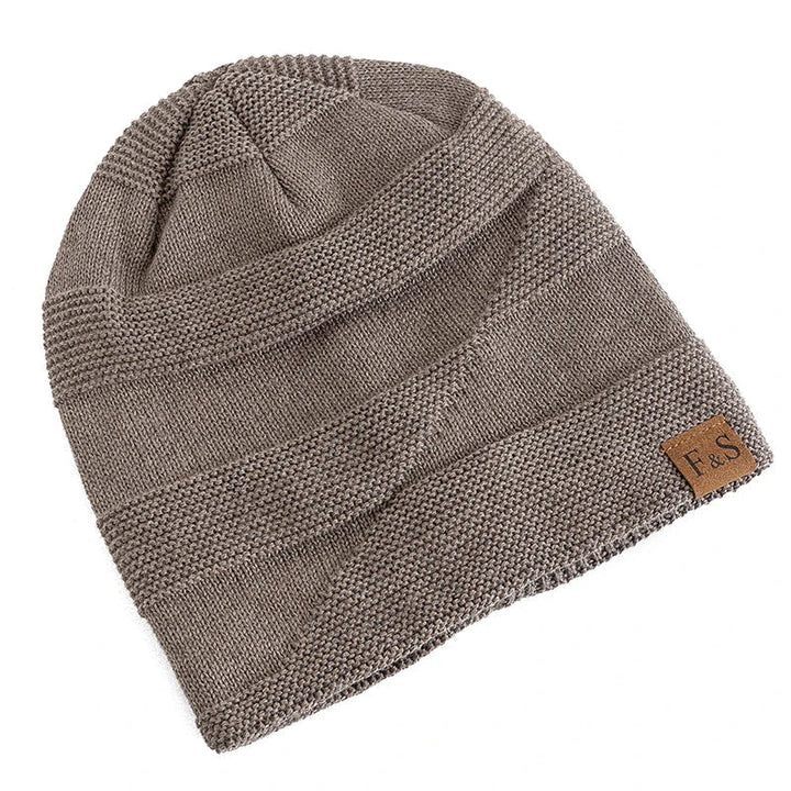 Skanto | Luna Varm Vinter Beanie – Myk Strikket med Fleece Fôr
