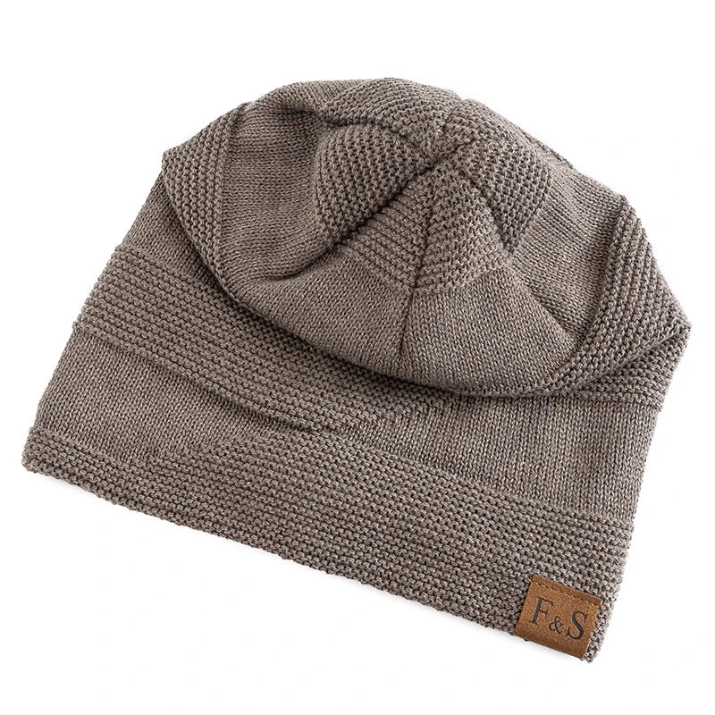 Skanto | Luna Varm Vinter Beanie – Myk Strikket med Fleece Fôr