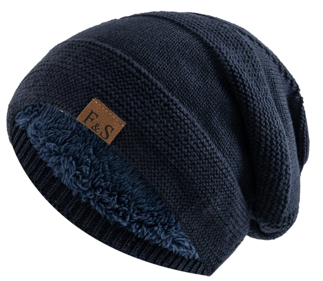Skanto | Luna Varm Vinter Beanie – Myk Strikket med Fleece Fôr