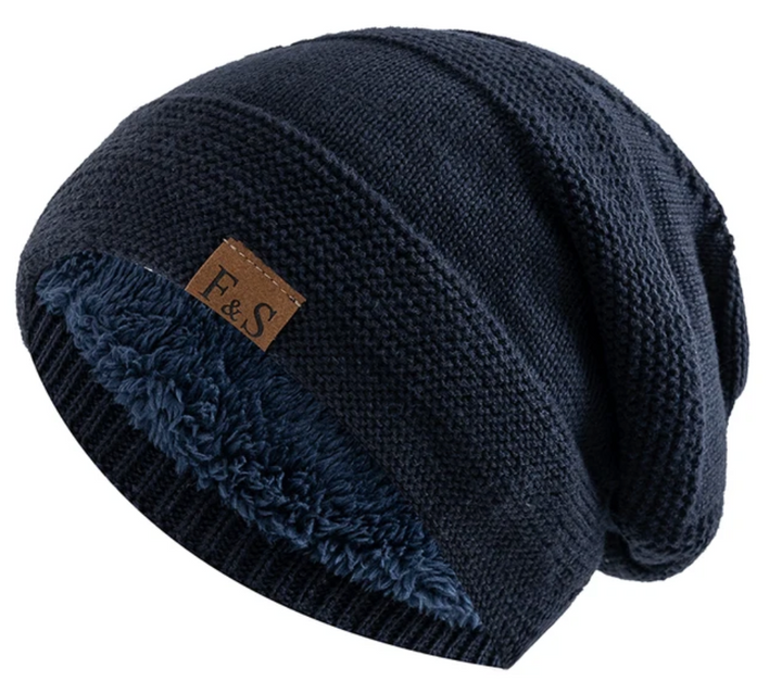 Skanto | Luna Varm Vinter Beanie – Myk Strikket med Fleece Fôr