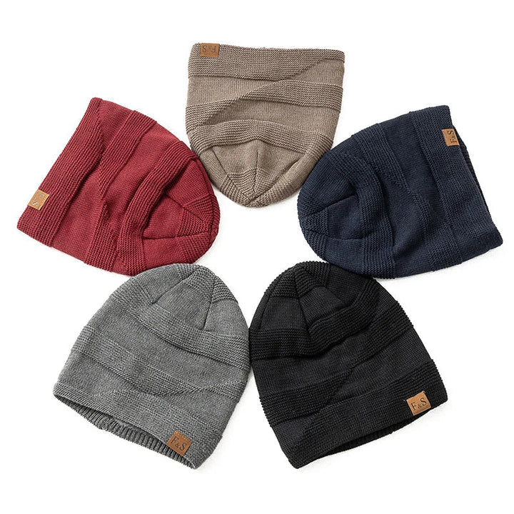 Skanto | Luna Varm Vinter Beanie – Myk Strikket med Fleece Fôr