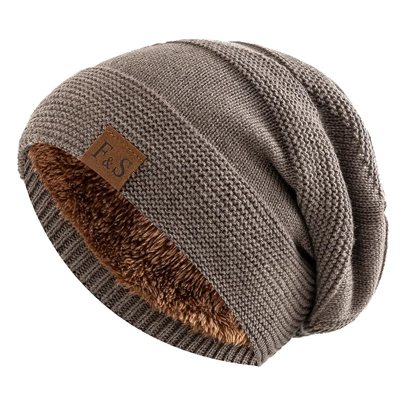 Skanto | Luna Varm Vinter Beanie – Myk Strikket med Fleece Fôr
