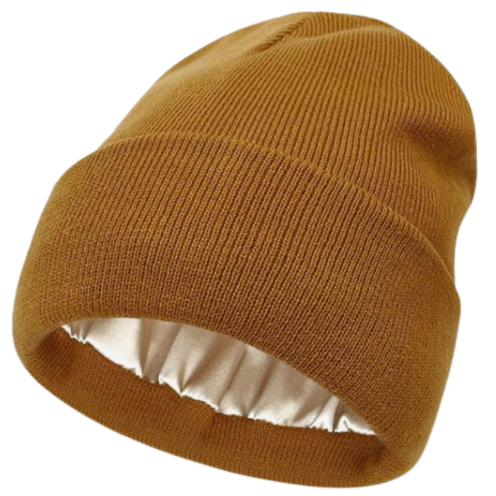 Varm, Strikket Lue Med Satengfôr