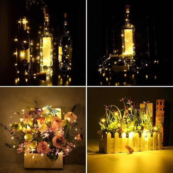 Led Flaske Lys Kork Natt Lys DIY Dekor | Skanto