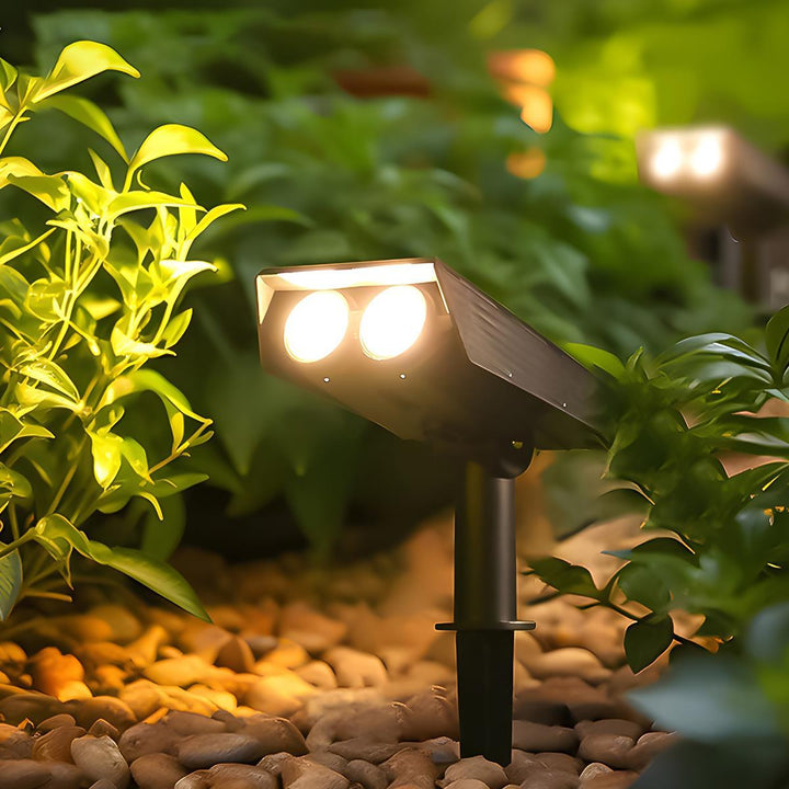 Skanto | Vanntett solenergi LED multi-zoom spotlight | Justerbar zoom. Miljøvennlig og ideell for hage- og utendørs landskapsbelysning