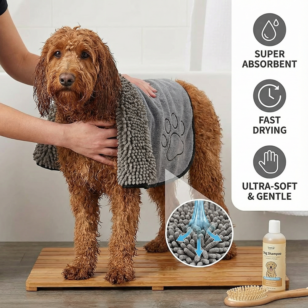 Ultra-absorberende og tørkende mikrofiber kjæledyrhåndkle Skanto