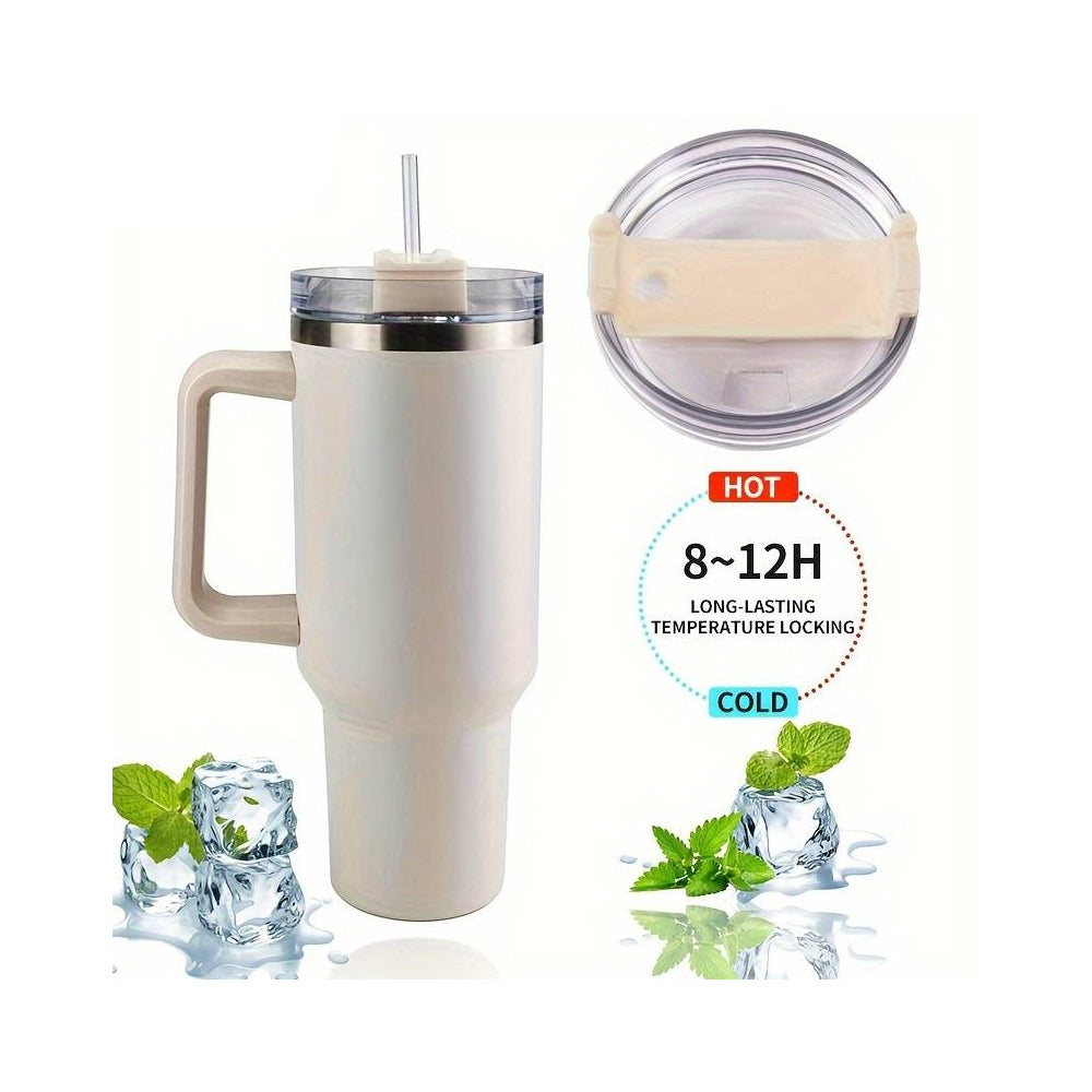 Tumbler Termokopp 1200 ml med håndtak, lokk og sugerør | Skanto