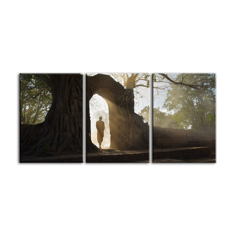 Lone Man Nature-Canvas Veggkunst Maleri 3 Deler