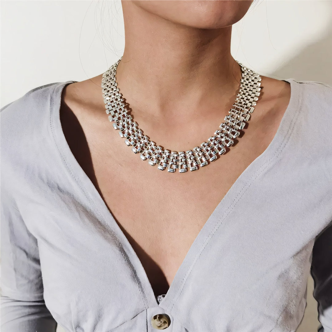 Skanto | Bredde Elv Flatkjede Choker Halskjede