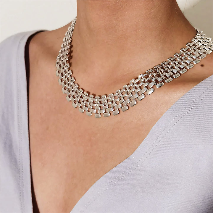Skanto | Bredde Elv Flatkjede Choker Halskjede
