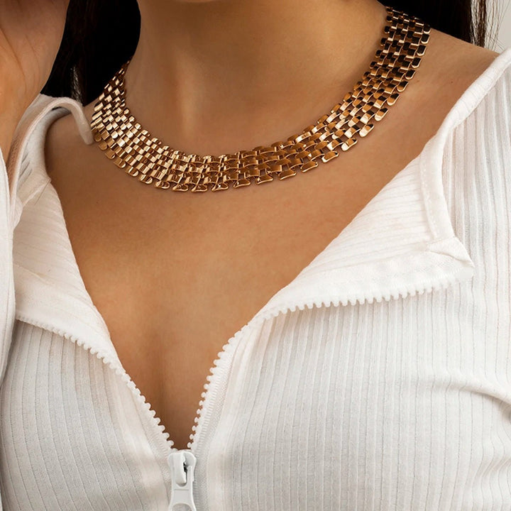 Skanto | Bred Strøm Flat Kjede Choker Halskjede