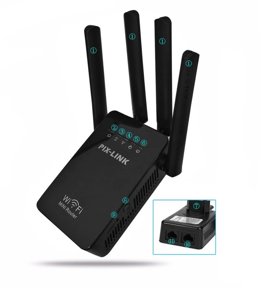 Wi-Fi rekkeviddeforsterker (Repeater / Forsterker) 300Mbps - 2.4 GHz | Skanto