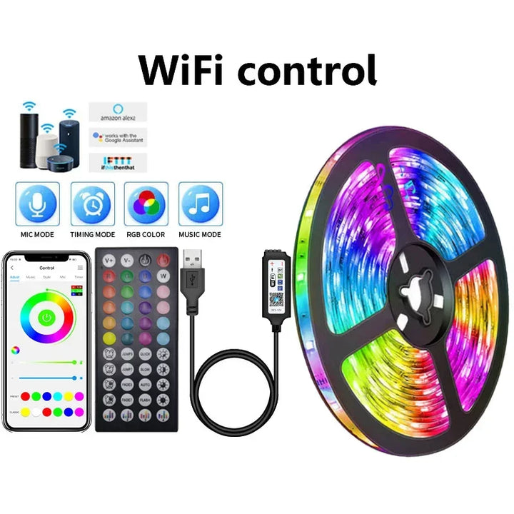 USB LED STRIPE MED FARGEENDRING - RGB LYS FOR ROMDEKORASJON & TV BAKBELYSNING | Skanto