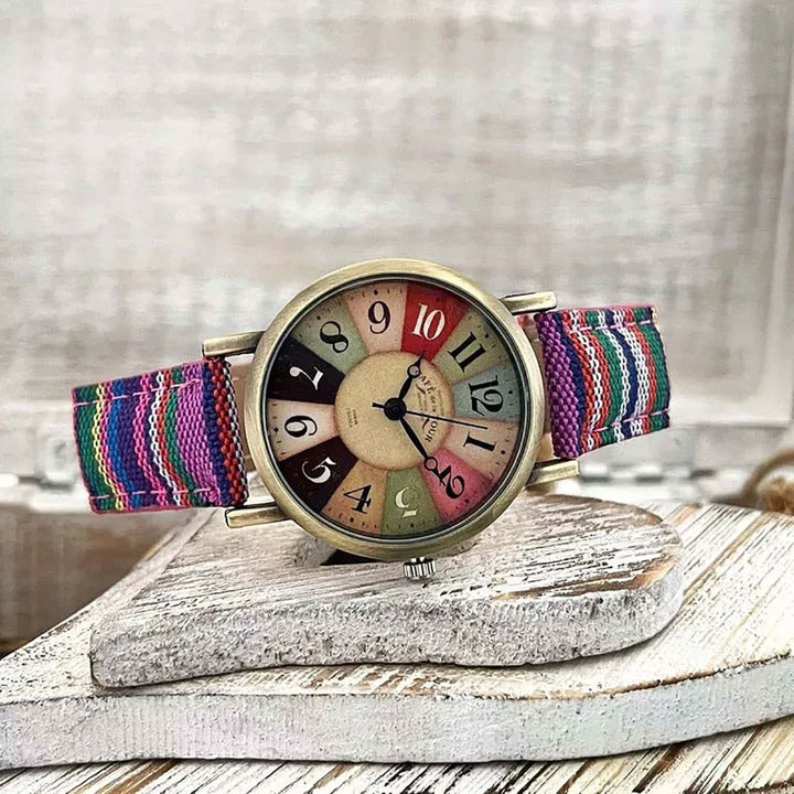 Skanto | Unisex Retro Kvarts Klokke med Canvas Rem