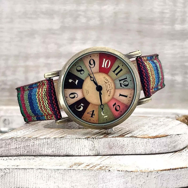 Skanto | Unisex Retro Kvarts Klokke med Canvas Rem