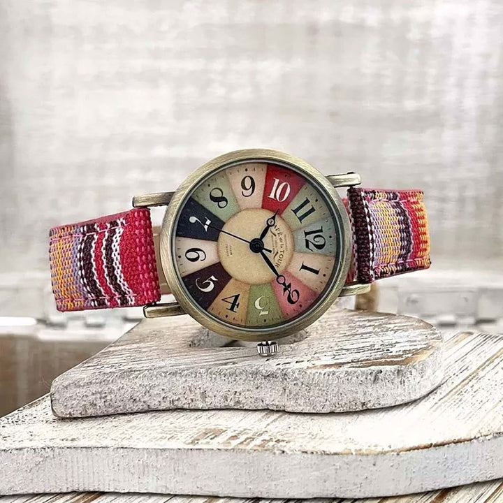 Skanto | Unisex Retro Kvarts Klokke med Canvas Rem