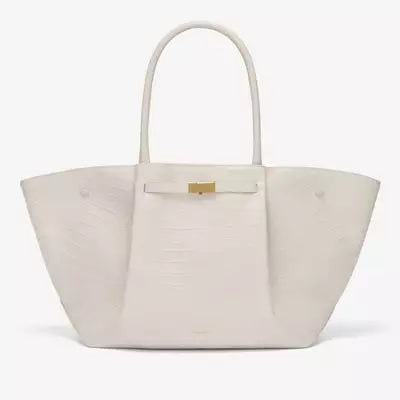 Skanto | Tassa Luksuriøs Overdimensjonert Skulderveske med Gullspenne – Elegant Minimalistisk Tote for Kvinner