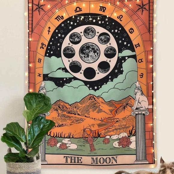 Skanto | "Månen" Tarot Farget Tapestry