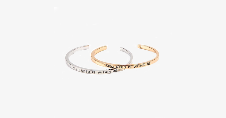 Skanto | Vakker Cuff Bangle Armbånd med motiverende sitat