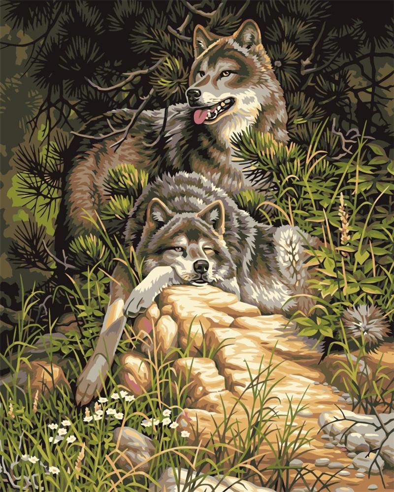 Lounging Wolves - Van-Go Mal-etter-nummer Kit | Skanto