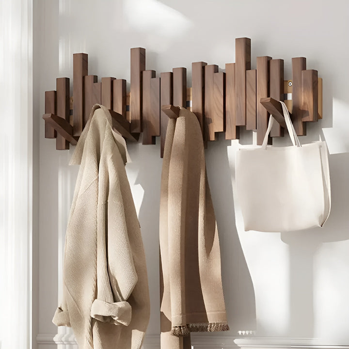 Stilig tre garderobe – FleksiSkantoe magnetiske kroker for mer organisering | Ideell for soverom | Skanto