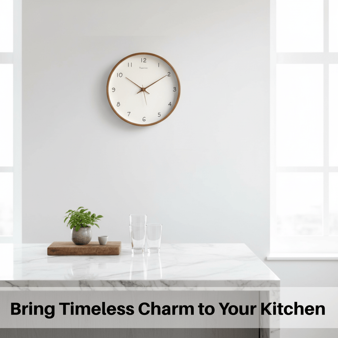 Skanto | WOODHAVEN – Solid Wood 10-Inch Silent Analogue Wall Clock
