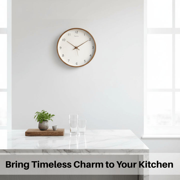 Skanto | WOODHAVEN – Solid Wood 10-Inch Silent Analogue Wall Clock
