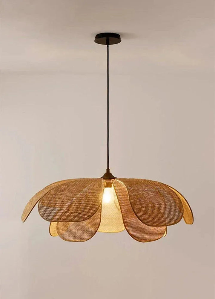 Vevde Petal Chandelier │ Moderne rattan hengende chandelier