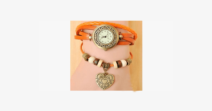Skanto | Hjerte Vintage Wrap Klokke